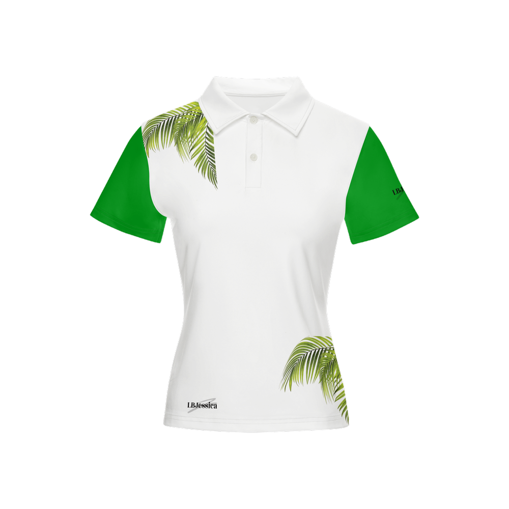 LB Jessica Green Leaf Slim Fit Short-Sleeve Polo Shirt