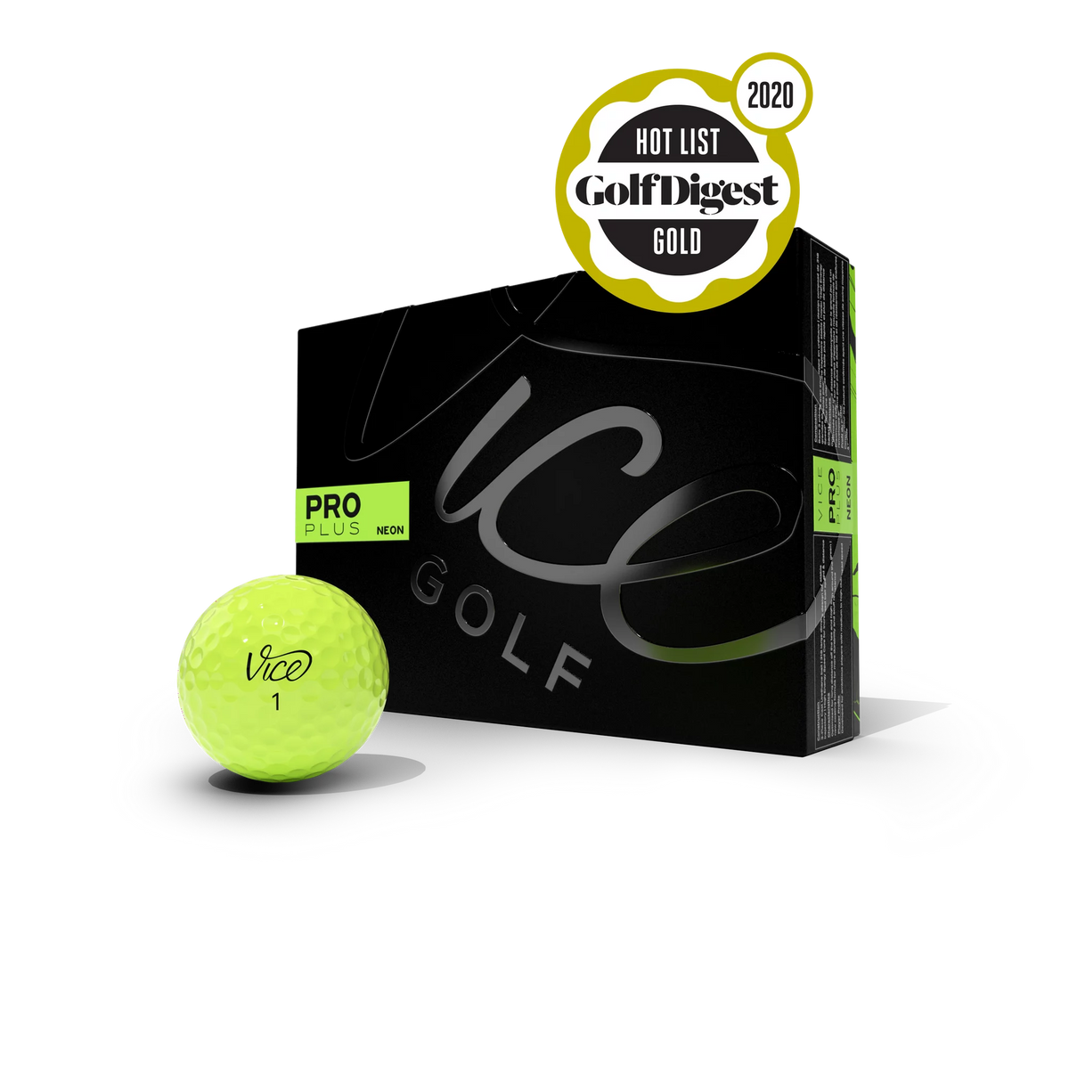 Vice Golf Pro Plus Golf Balls, 12 Pack, Lime