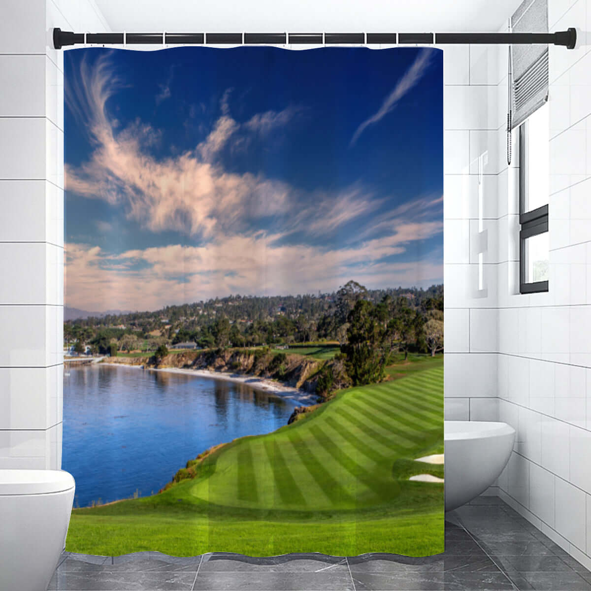 LB Jessica Shower Curtain/ Pebble Beach