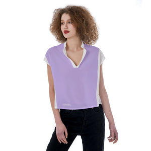 LB Jessica Violet V-neck Stand-up Collar Golf