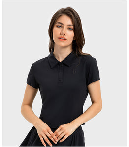 Luxtre Water Cooled Cooling Sports Short Sleeve Women Moisture Wicking Lightweight Quick Drying Outdoor Tennis Polo Shirt