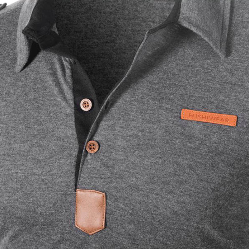 Patchwork Business Slim Cotton Golf Shirt