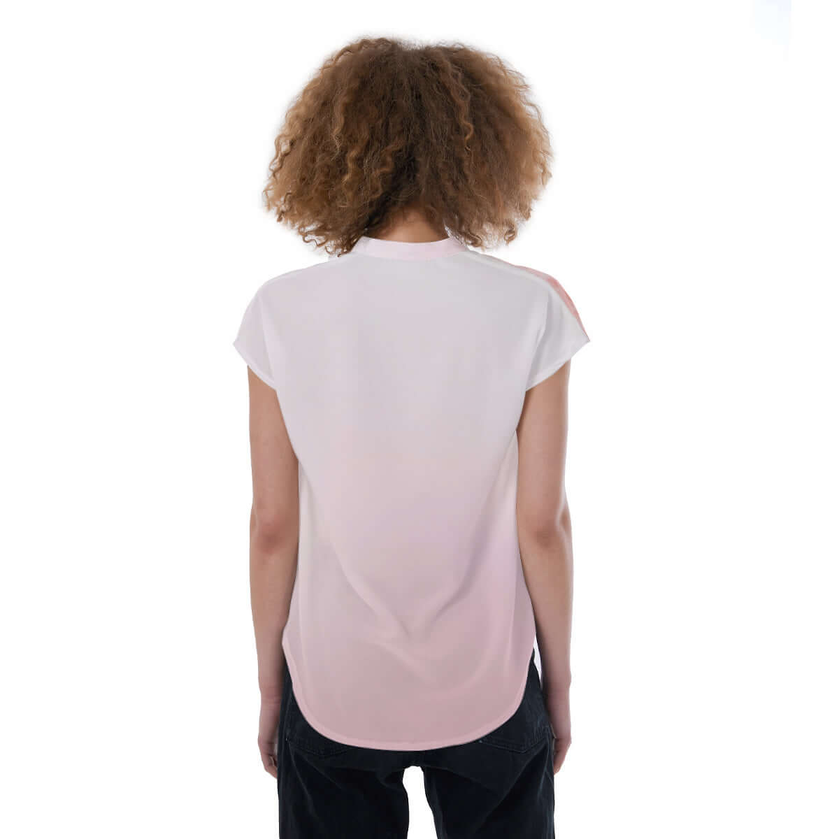 LB Jessica Rouge V-neck Stand-up Collar T-Shirt