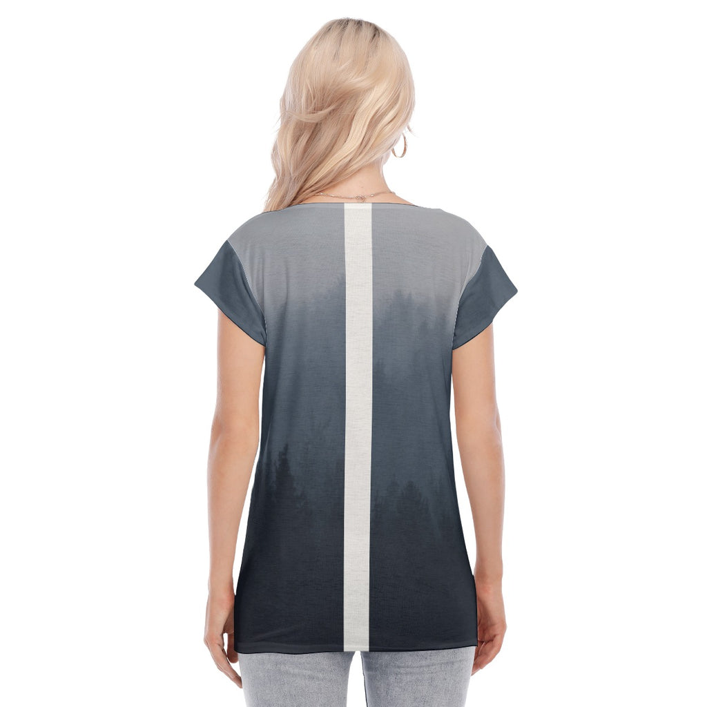 Collarless Deep V-neck Short Sleeves golf shirt