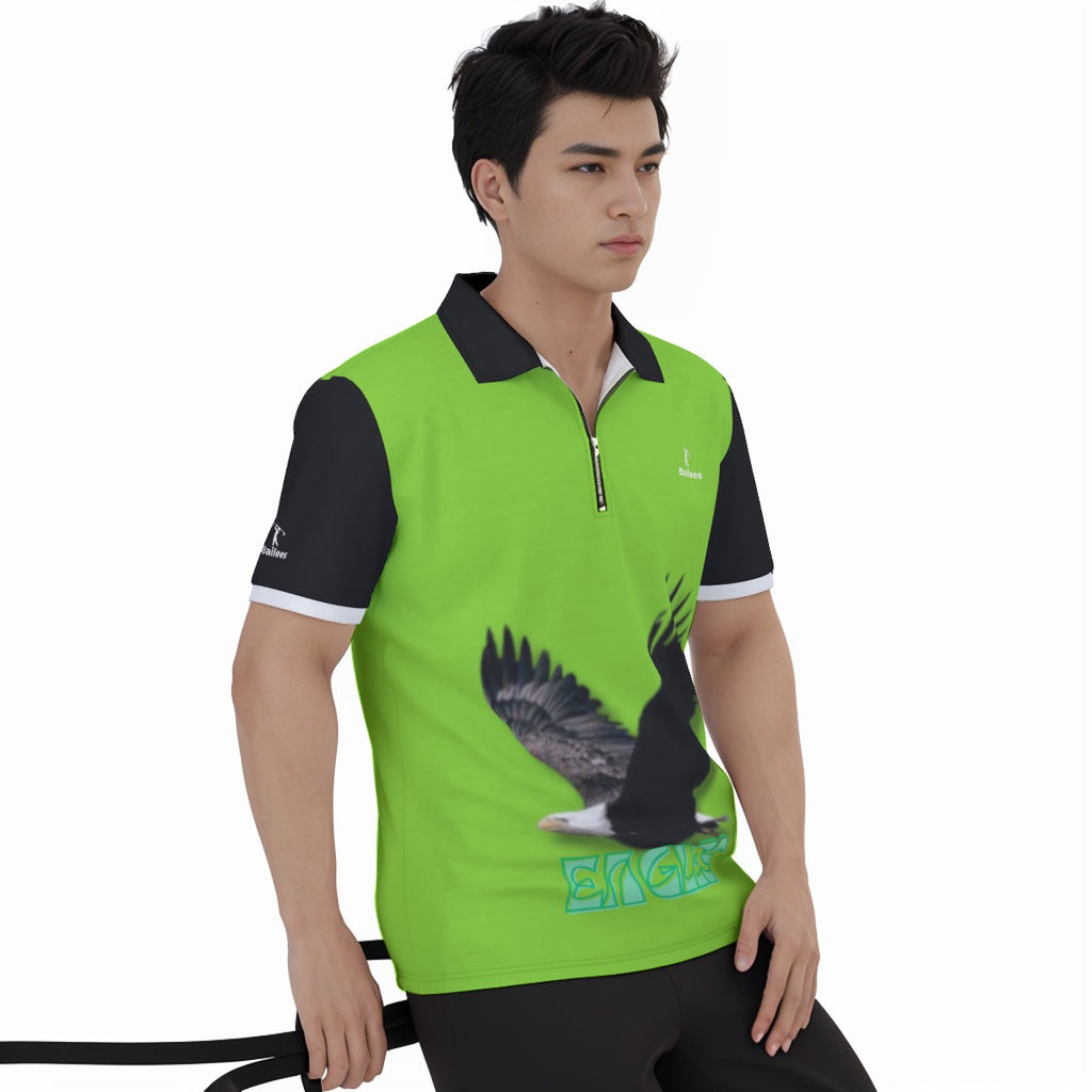 Bailees Men's Eagles Polo Shirt with  Zipper