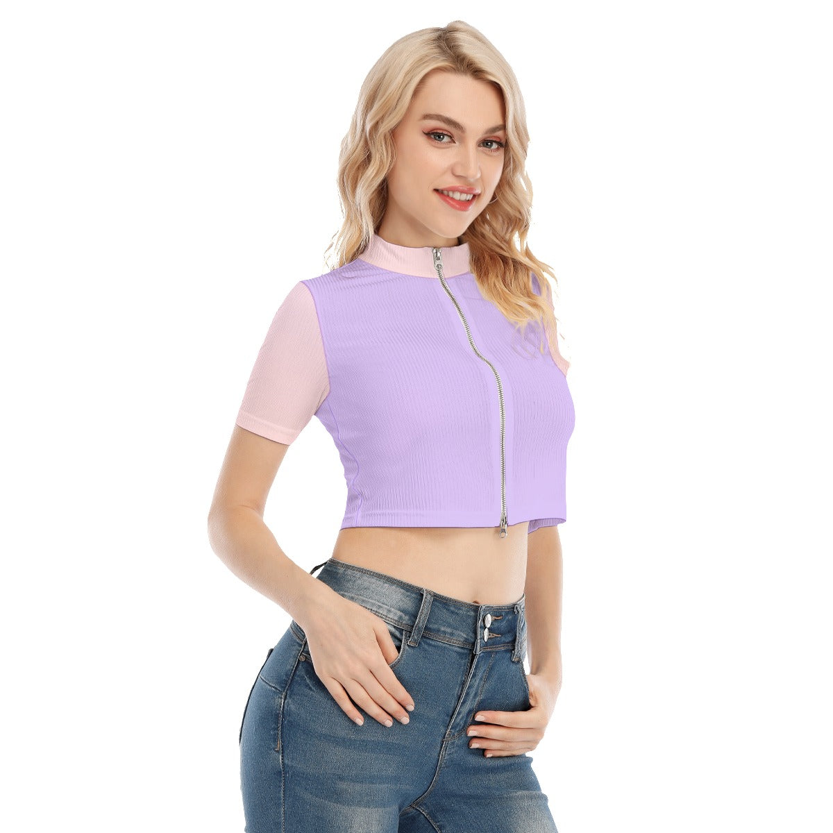 LB Jessica Sleeve T-shirt With Two-way Zipper