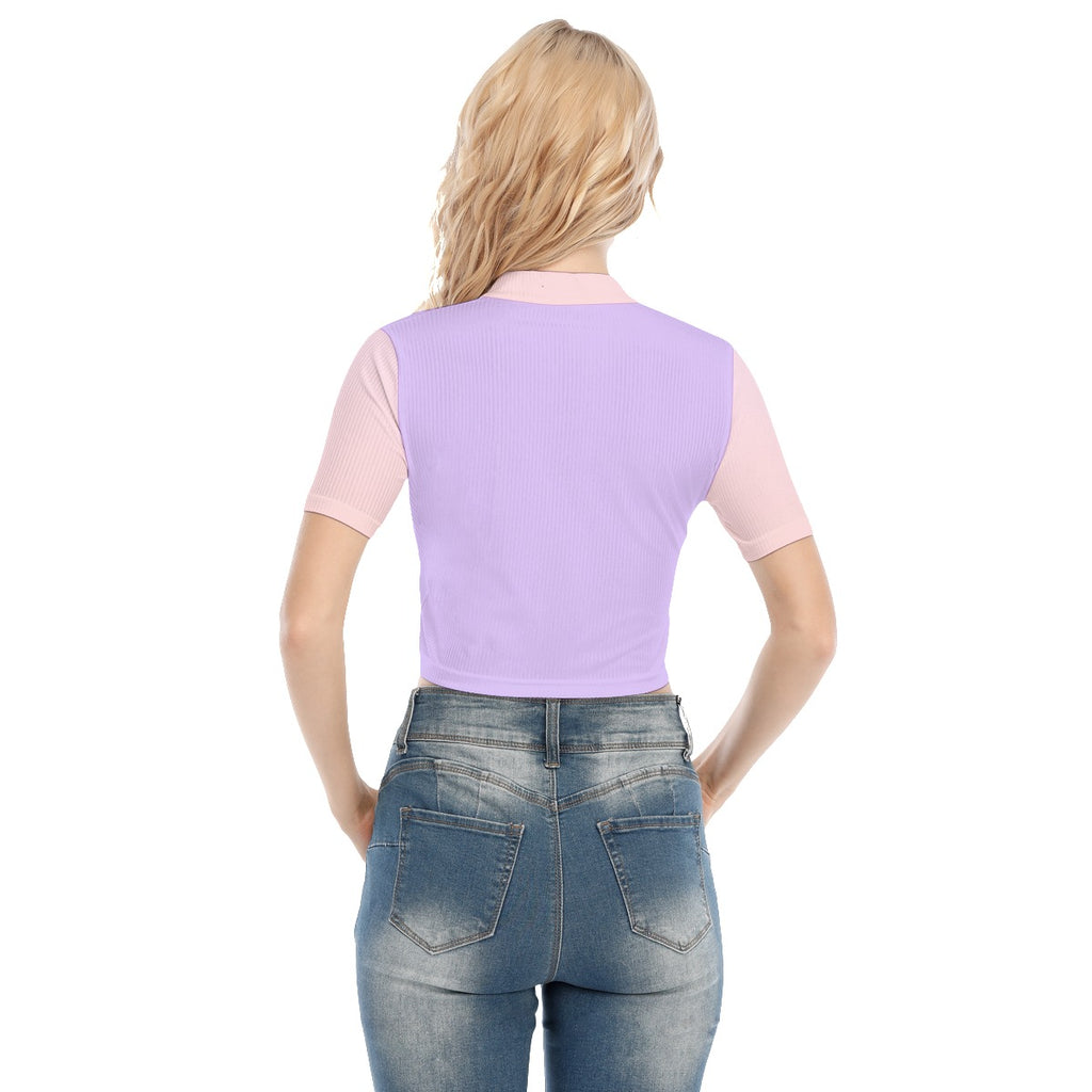LB Jessica Sleeve T-shirt With Two-way Zipper