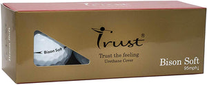 Trust Bison Soft, Urethane Covered for Swing Speed 95 mph or Slower, 3 Piece Golf Ball, Super Soft Feel, Green Side Control with Distance, for Every Golfers who Love Softer Feeling
