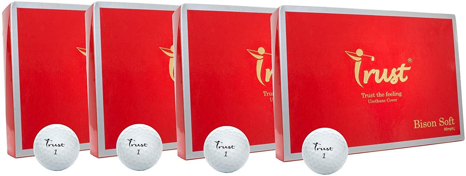 Trust Bison Soft, Urethane Covered for Swing Speed 95 mph or Slower, 3 Piece Golf Ball, Super Soft Feel, Green Side Control with Distance, for Every Golfers who Love Softer Feeling