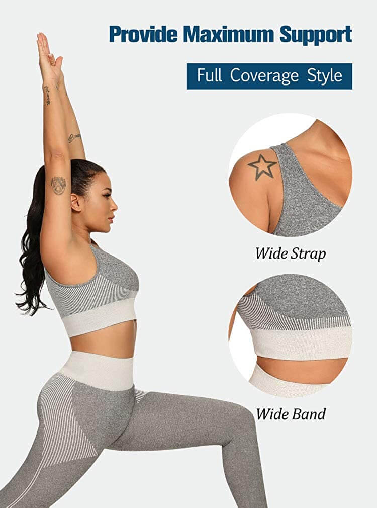 LicLiz Seamless Padded Sports Bras for Women Medium Support Fitness Workout Yoga Bra