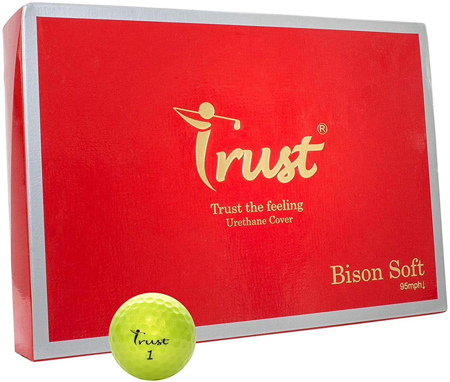 Trust Bison Soft, Urethane Covered for Swing Speed 95 mph or Slower, 3 Piece Golf Ball, Super Soft Feel, Green Side Control with Distance, for Every Golfers who Love Softer Feeling