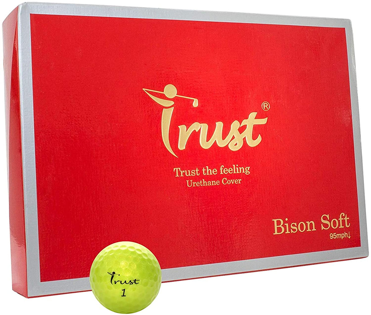 Trust Bison Soft, Urethane Covered for Swing Speed 95 mph or Slower, 3 Piece Golf Ball, Super Soft Feel, Green Side Control with Distance, for Every Golfers who Love Softer Feeling
