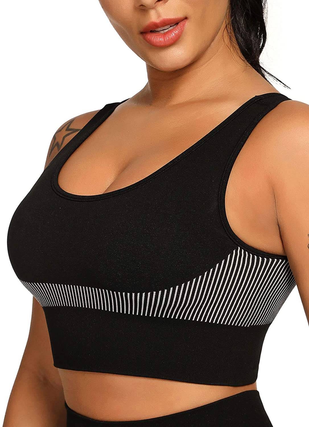 LicLiz Seamless Padded Sports Bras for Women Medium Support Fitness Workout Yoga Bra