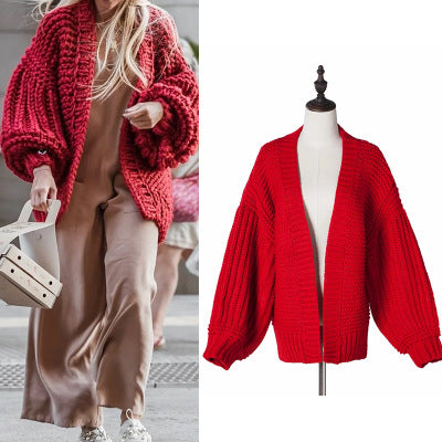 Wool knit cardigan