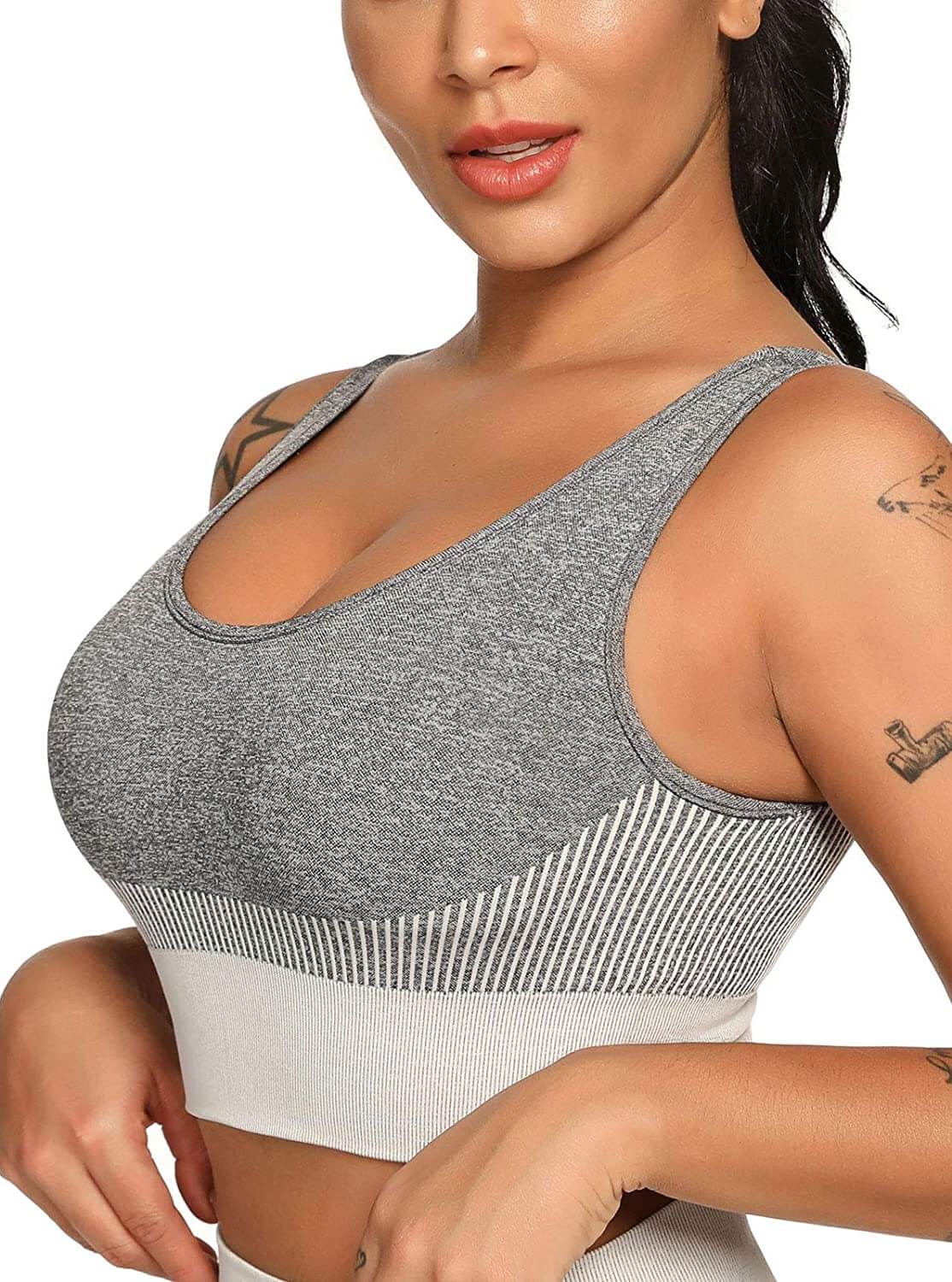 LicLiz Seamless Padded Sports Bras for Women Medium Support Fitness Workout Yoga Bra