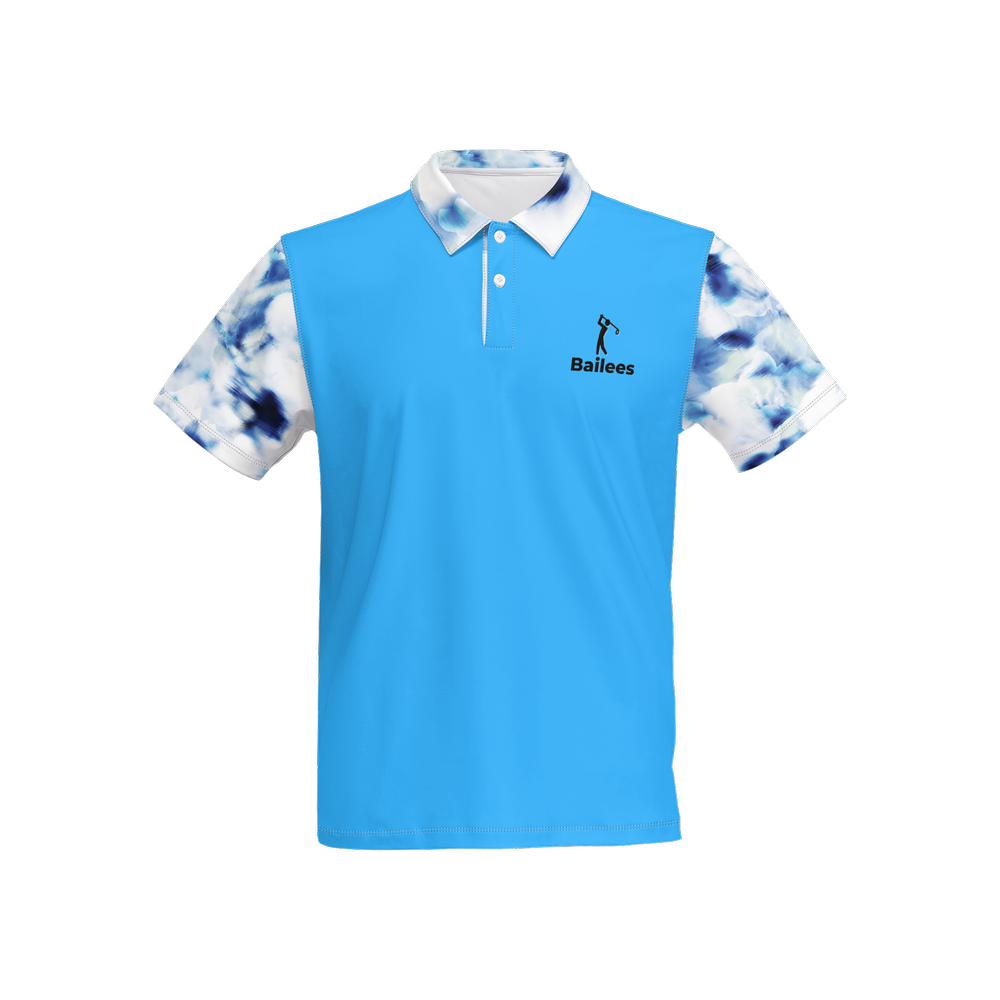 Bailees Sky blue Slim Fit Short-Sleeve Polo Shirt