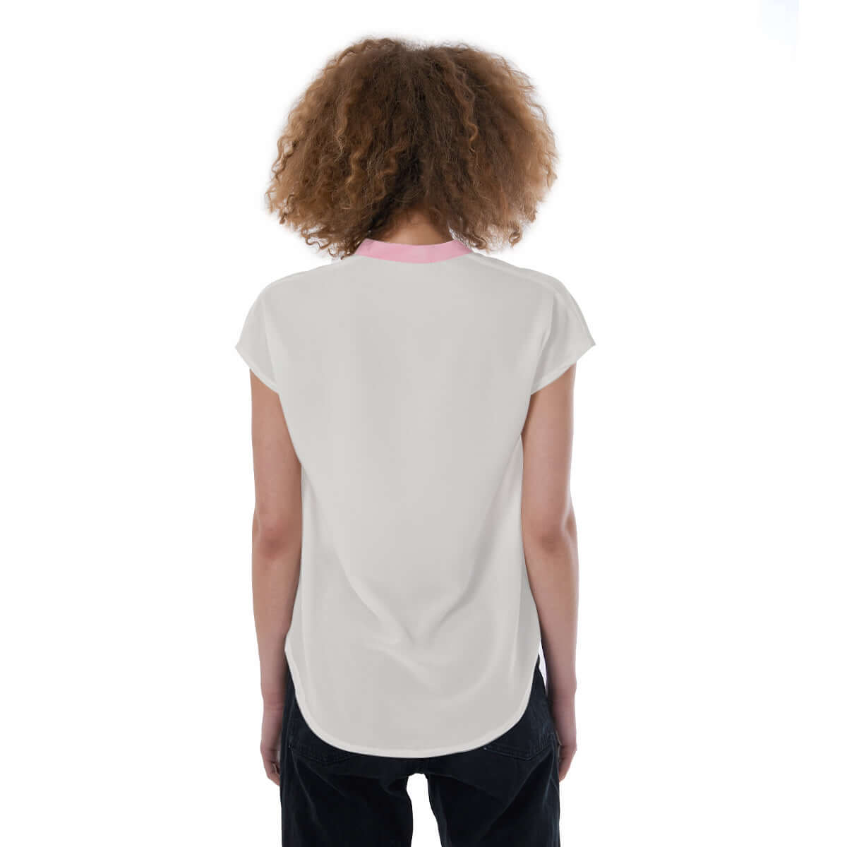 LB Jessica white V-neck Stand-up Collar Golf Shirt