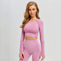 Vital seamless yoga top long sleeve workout tops for women fitness gym crop top athletic gym shirt women sportswear active