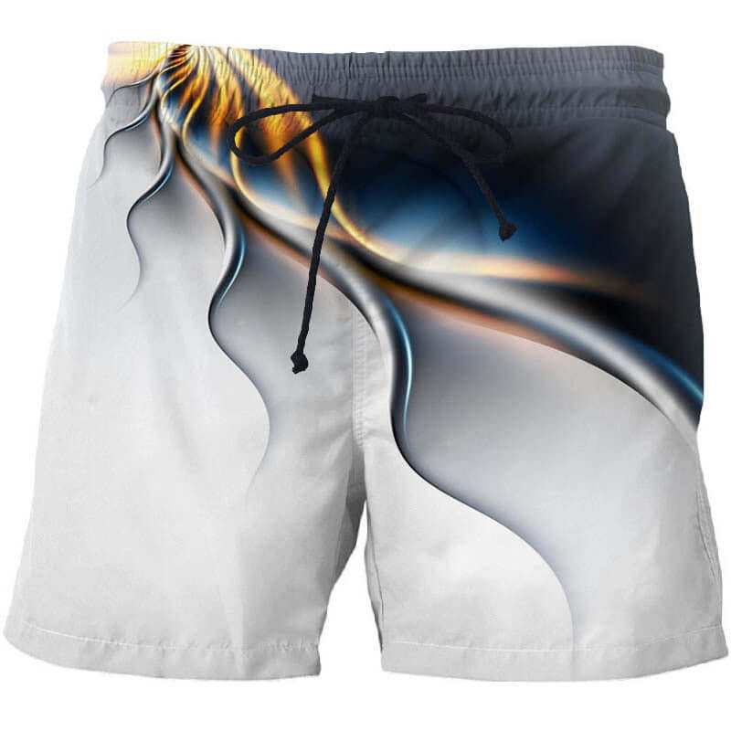 Men Beach Shorts Summer Fashion 3d Short Geometric Abstract Print Pattern board shorts off white swimwear short homme