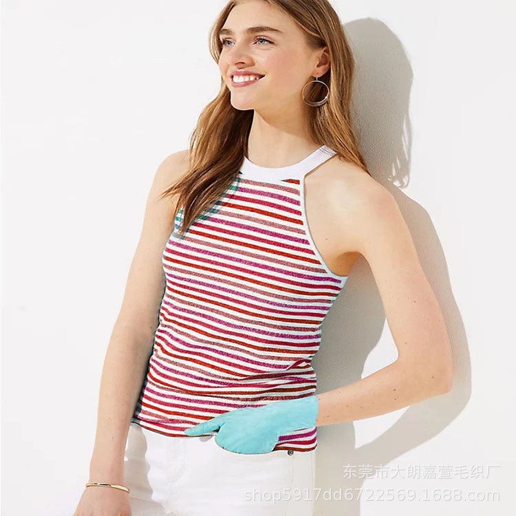 Leisure Round Neck Sleeveless Tank Top