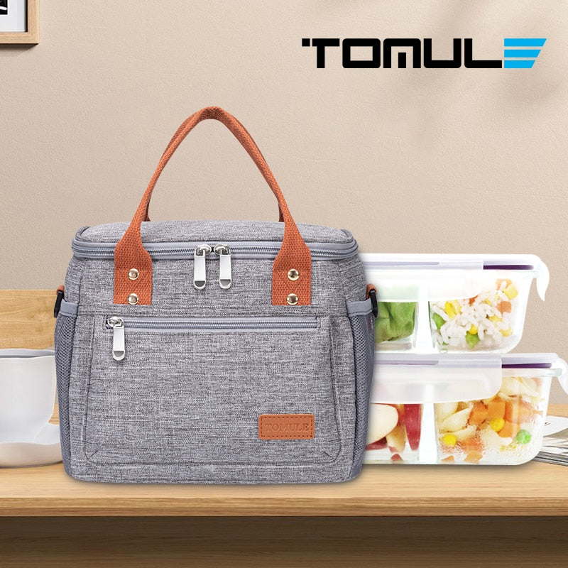 TOMULE Insulated Lunch Bag For Women Thermal Portable Cooler Bag Travel Picnic Bag 9L Bento Food Storage Bag Food Lunch Box Tote