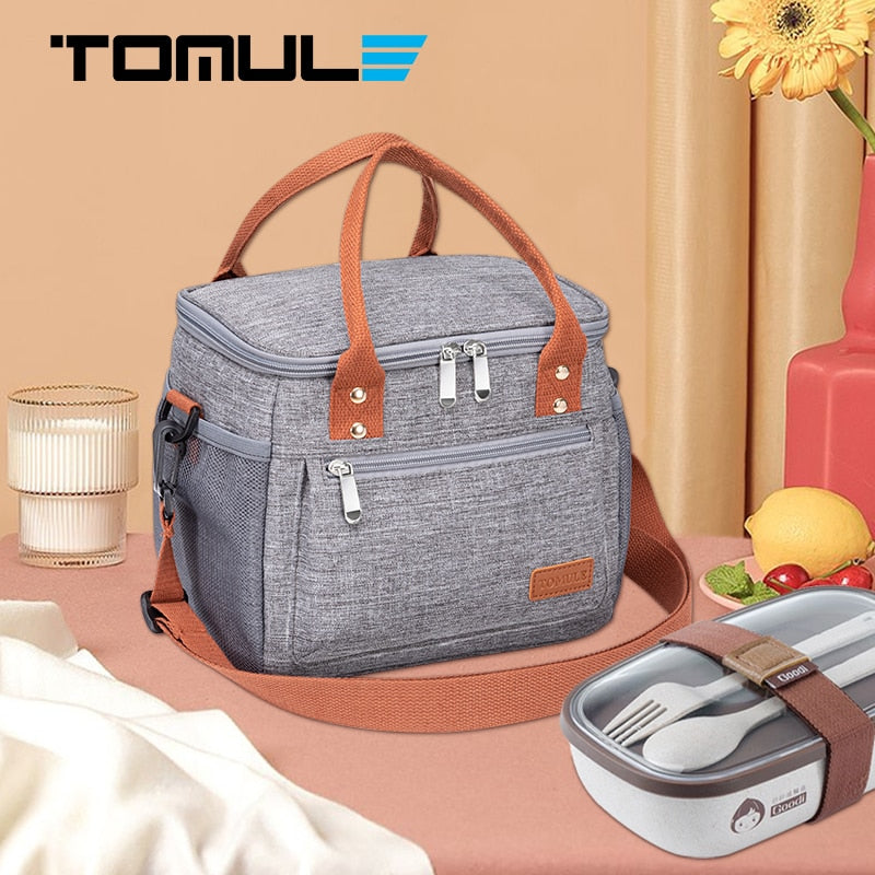 TOMULE Insulated Lunch Bag For Women Thermal Portable Cooler Bag Travel Picnic Bag 9L Bento Food Storage Bag Food Lunch Box Tote