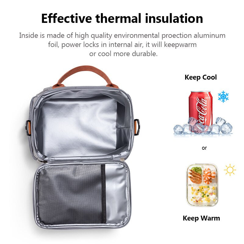 TOMULE Insulated Lunch Bag For Women Thermal Portable Cooler Bag Travel Picnic Bag 9L Bento Food Storage Bag Food Lunch Box Tote