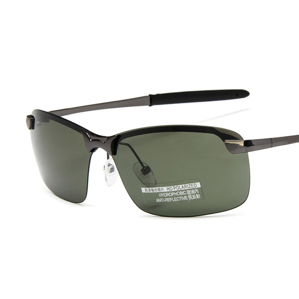 UV400 Goggles New Alloy Aluminum Men Sunglasses Brand Design Polarized Sun Glasses Driving Male Fashion Eyewear Rimless Outdoor