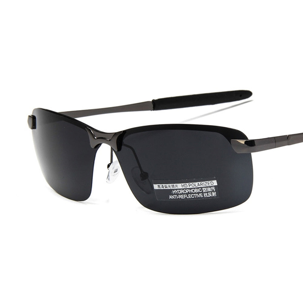 UV400 Goggles New Alloy Aluminum Men Sunglasses Brand Design Polarized Sun Glasses Driving Male Fashion Eyewear Rimless Outdoor