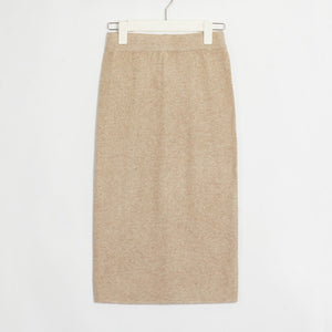 Wixra Womens Knitted Straight Skirts Solid Basic Ladies High Waist Knee-length Skirt Streetwear 2020 Autumn Winter New