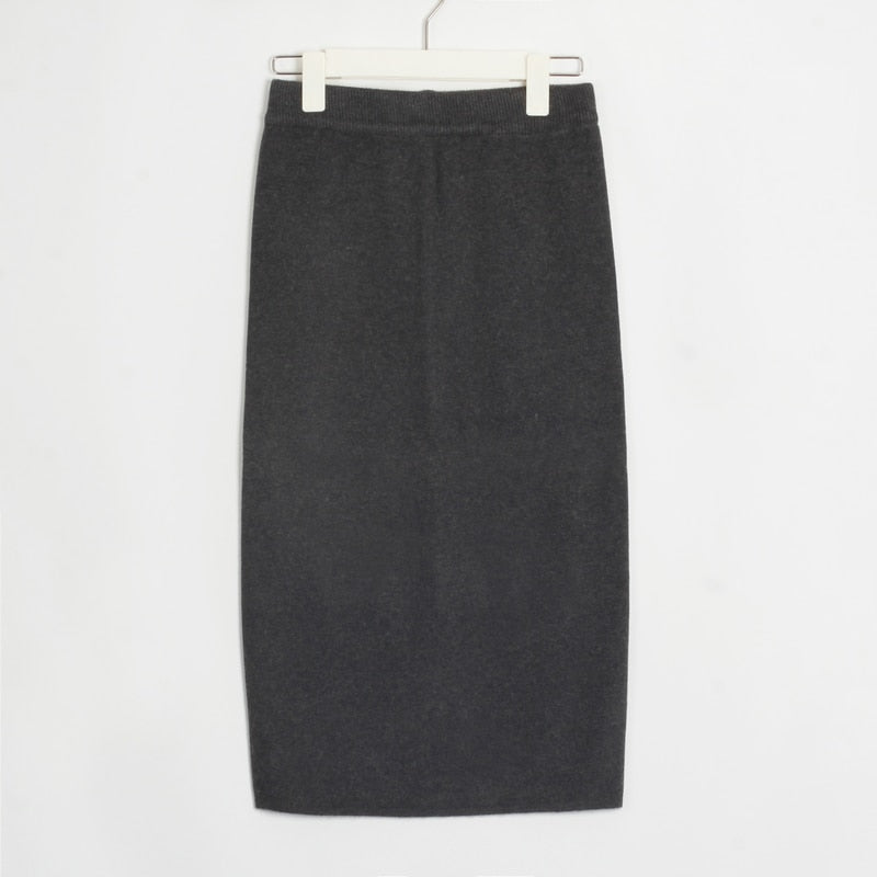 Wixra Womens Knitted Straight Skirts Solid Basic Ladies High Waist Knee-length Skirt Streetwear 2020 Autumn Winter New