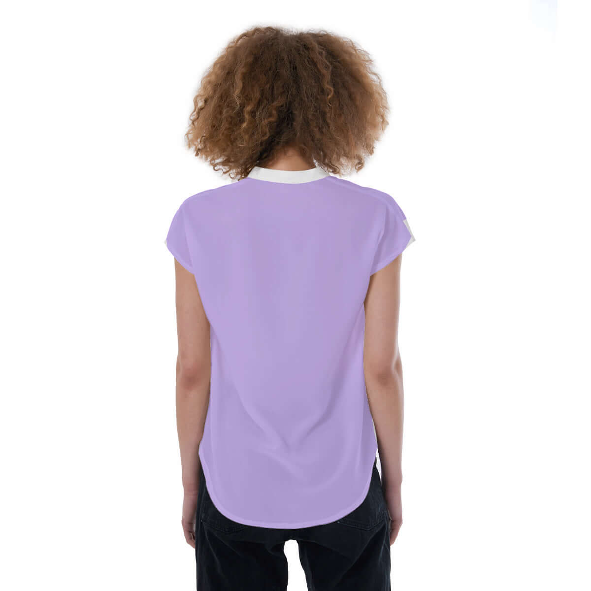 LB Jessica Violet V-neck Stand-up Collar Golf