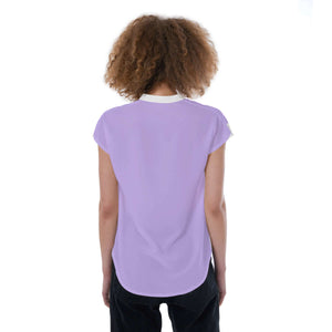 LB Jessica Violet V-neck Stand-up Collar Golf