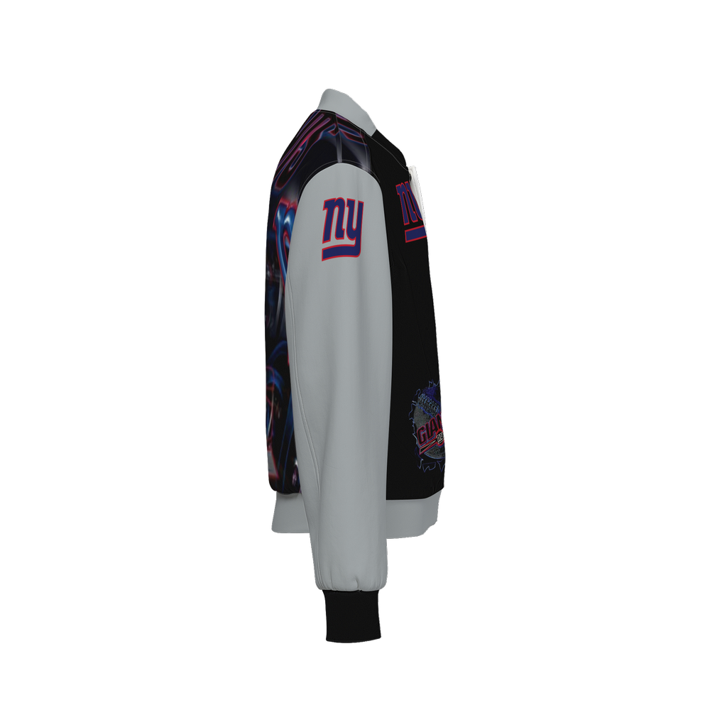 Men's Double NewYork Giants Layered Bomber Sports Jacket-Techno Scuba Knit