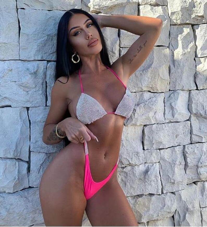 Rhinestone Halter V Neck Brazilian Bikini SUMMER 2020 | Etsy