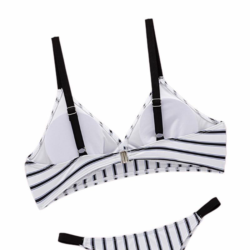 Women Stripe Bikini Set Push Up Padded Top Low Waist Thong 2 Piece Split Swimsuit Swimming Suit For Women Party Clothes1