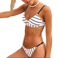 Women Stripe Bikini Set Push Up Padded Top Low Waist Thong 2 Piece Split Swimsuit Swimming Suit For Women Party Clothes1